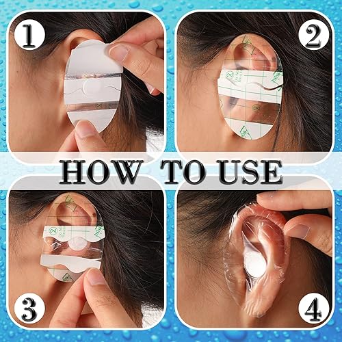 Miniatura 4 de 60 piezas de calcomanías impermeables para bebés cubiertas para las orejas para natación ducha protectores de oídos con tapones para los oídos para