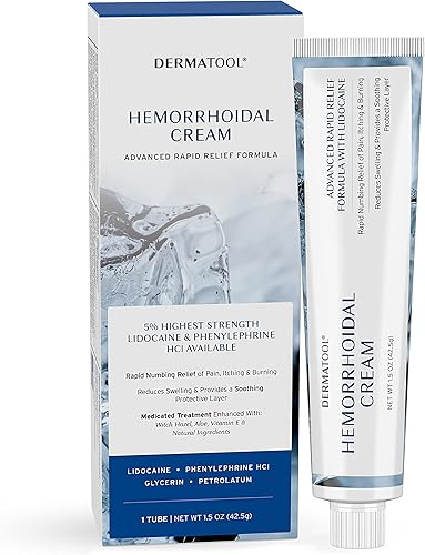 Tratamiento de hemorroides - Crema para hemorroides con 5% de lidocaína de mayor resistencia - Tratamiento de encogimiento de hemorroides - Alivio