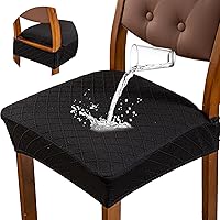 Vista 8 de Genina Fundas de asiento impermeables para sillas de comedor, fundas para sillas de comedor y cocina (beige, 2 piezas)