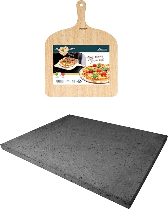 SET PER PIZZA IN PIETRA LAVICA ETNEA 38X30 CM - TEGLIA + PALA : Amazon.it:  Casa e cucina