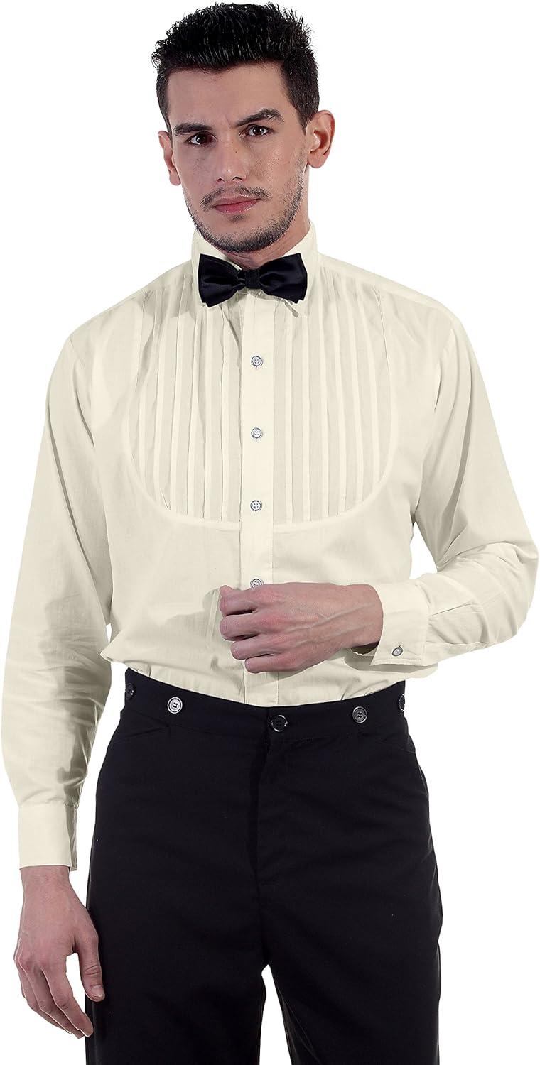Steampunk Victorian Cosplay Costume 100% Cotton Classic Men's Shirt