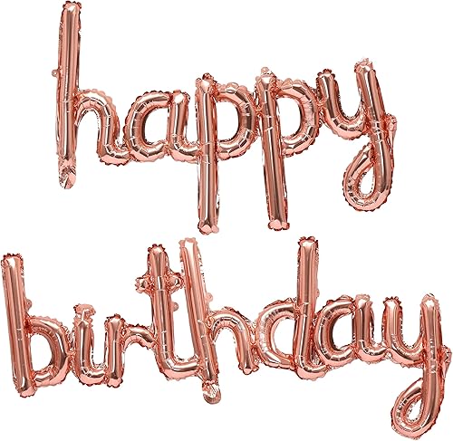 Pancartas colgantes de cumpleaños de 16 pulgadas, globos de letras cursivas en 3D de papel de aluminio plateado para niños y adultos, suministros de