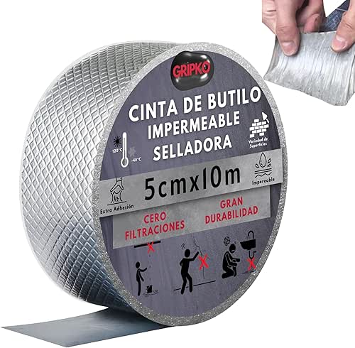Cinta de Butilo Impermeable 10Mx5cm - Cinta con Extra Adhesión