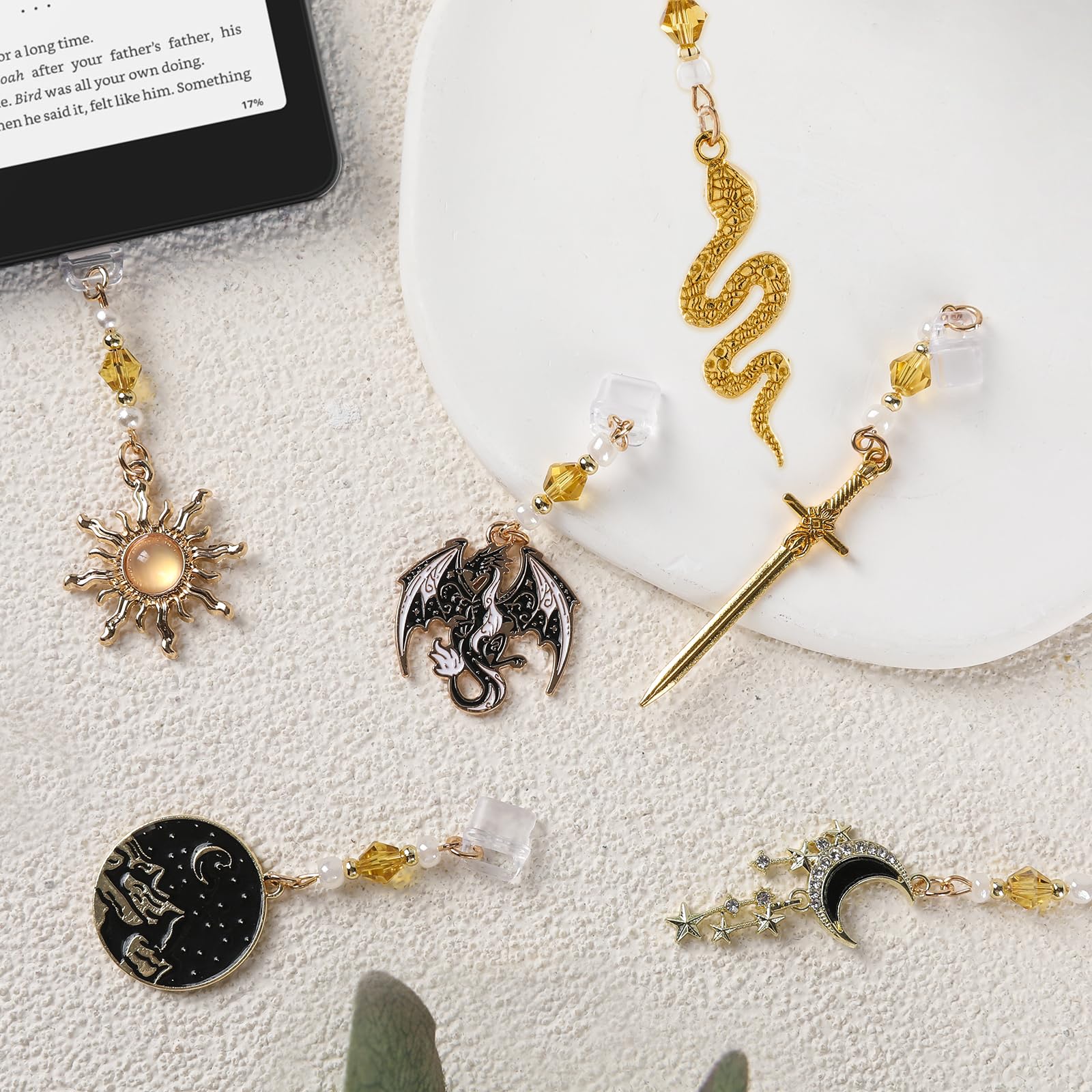 Charm antipolvere tipo C per Kindle, 6 pezzi, compatibile con Kindle Phone, accessori per e-reader