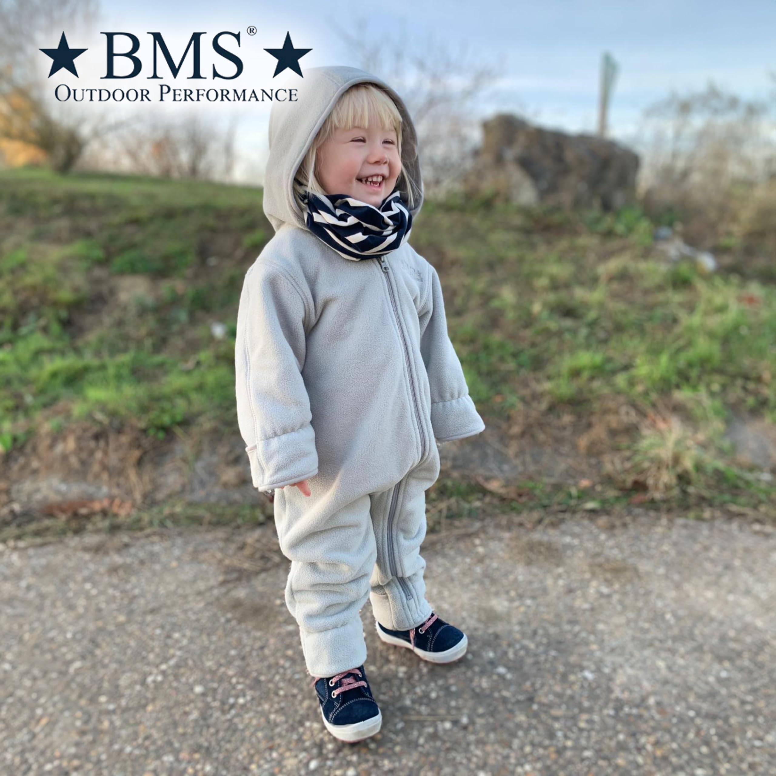 BMS® Clilma-Fleece kombinezon z podszewką, wysokiej jakości kombinezon dziecięcy i niemowlęcy z polaru Clima, idealny do aktywności na świeżym powietrzu oraz chusty do noszenia, foteli samochodowych