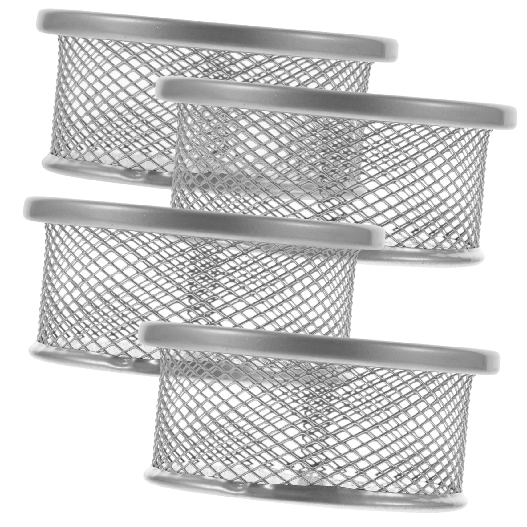 Organizzatore Scrivania Rete Metallico - 4 Pezzi, Per Graffette, Cancelleria, Argento - Foto 6