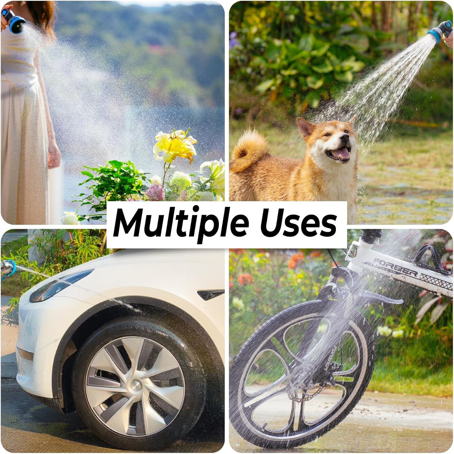 Retractable Garden Hose Reel, 1/2 in x 150 ft Wall Mount Heavy Duty Hose Reel with Any-Length Lock, Auto Rewind System, 180° Swivel Bracket, and 10-Pattern Nozzle for Garden, Dark Grey