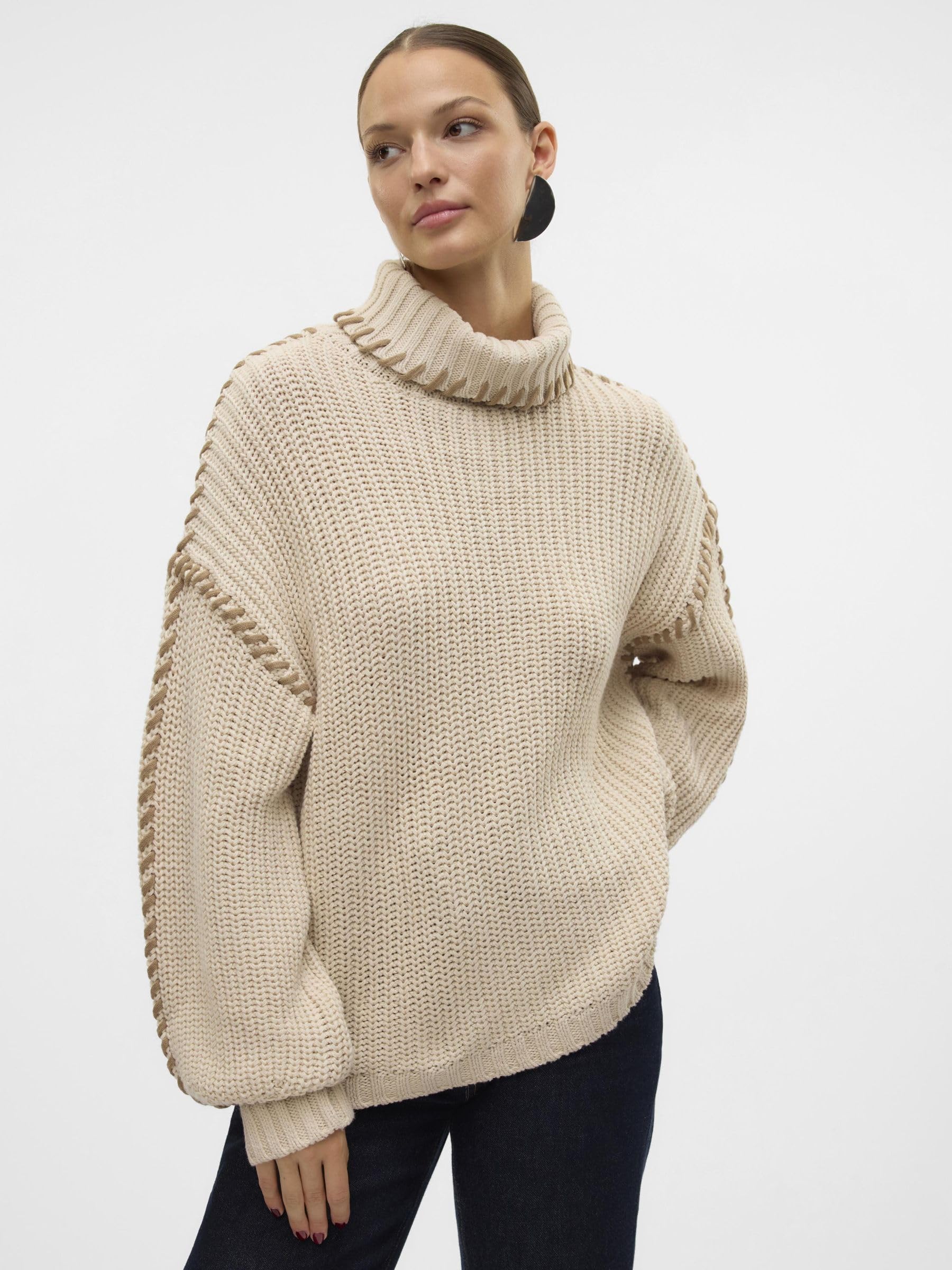 VERO MODA Knitted Pullover VMNEWCREAM Pullover