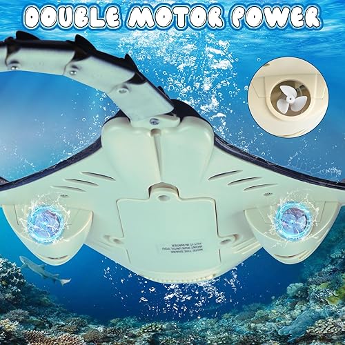 Miniatura 3 de Juguete de manta rayo a control remoto, 2.4G de alta simulación de rayos diablos para piscina, bañera o lago, juguetes de barco RC para niños de 6