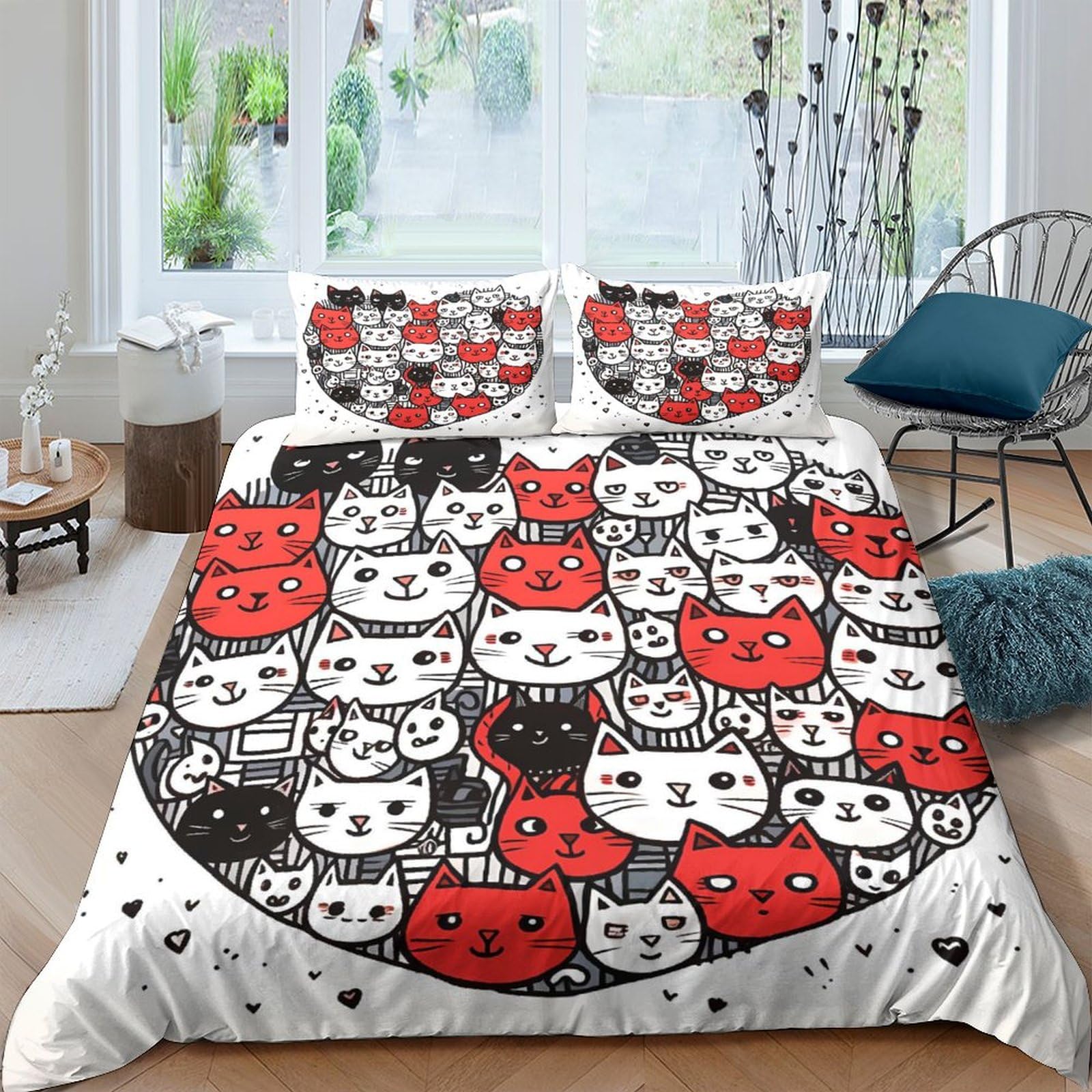 Housse de couette microfibre 220x240cm anti-pliage avec fermeture éclair fluide