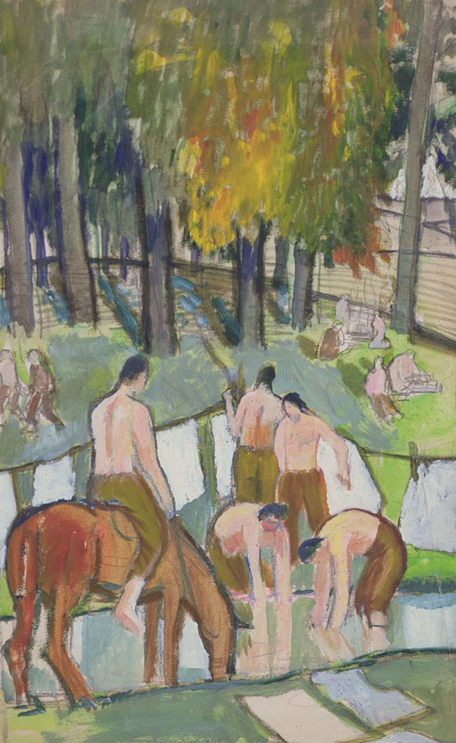 ARTXLXXBN Famous Painting Art Wall Decor Abstract Art Picture Soldiers At a Stream by Carrington Animal Pictures for Home Decor 60x90cm