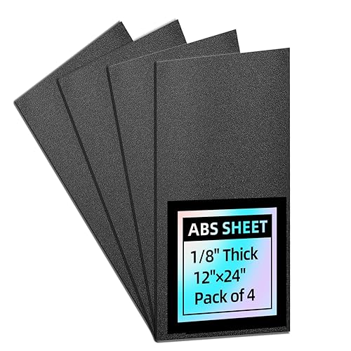 Hoja de plástico ABS de 18 pulgadas de grosor, 12 x 24 pulgadas, hoja de ABS duro de dos caras (acabado mate y texturizado), materiales flexibles de