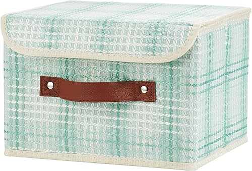 Miniatura 21 de Cajas de almacenamiento con tapa, contenedores de almacenamiento de tela de lino y algodón, contenedores organizadores, cestas decorativas plegables