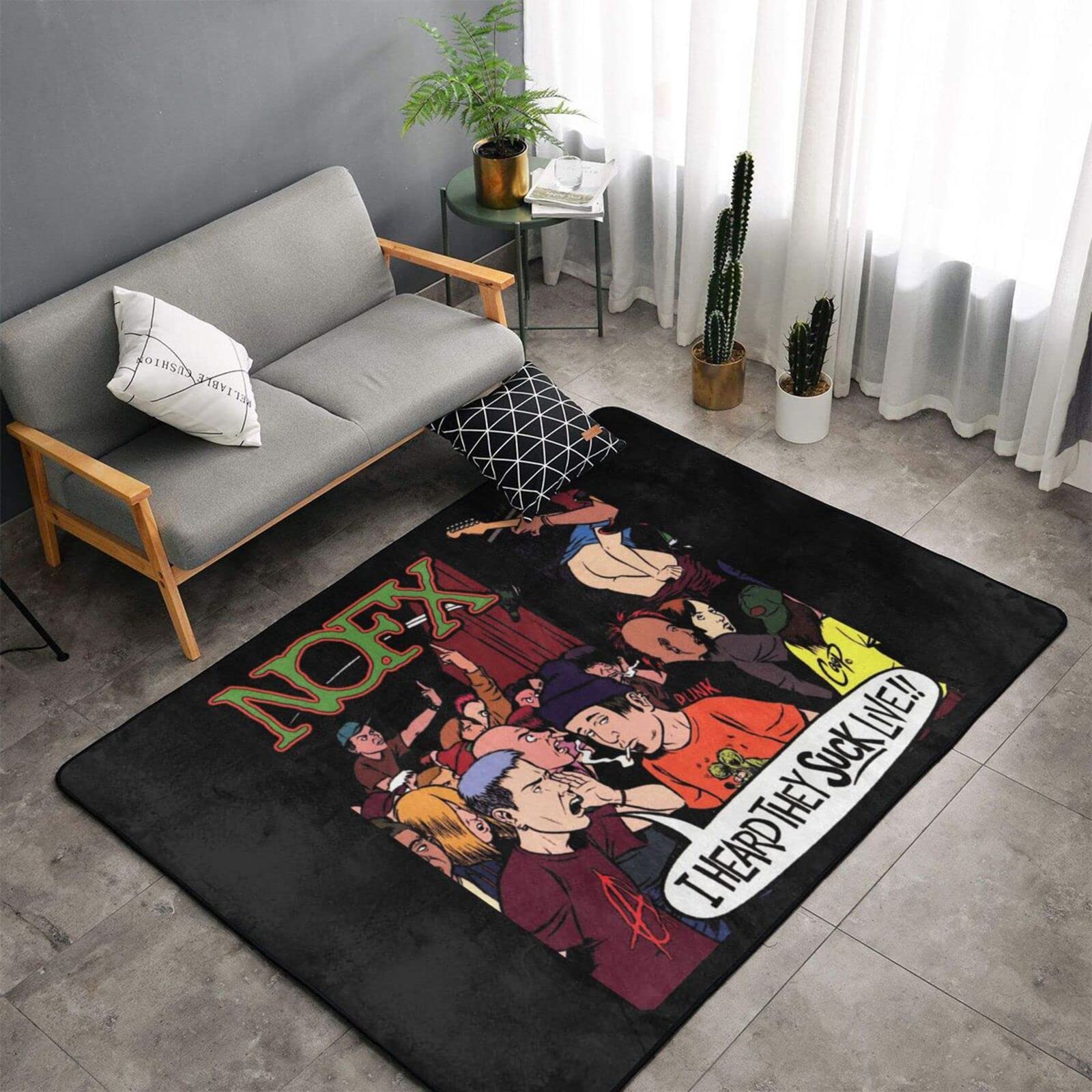 Amazon | NOFX パンク ロック バンド カーペット ラグ 北欧風