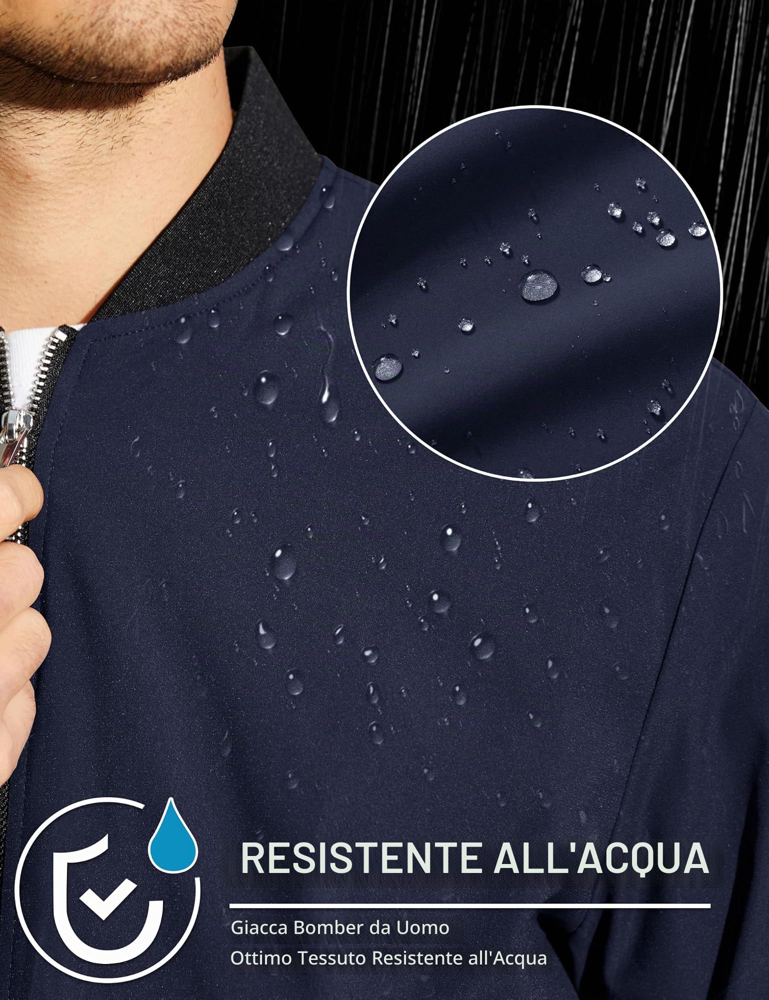 Magcomsen Giacca bomber da uomo, giacca a vento leggera con cerniera integrale, casual, elegante, da esterno, giacche da golf