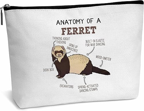 Miniatura 6 de heiyihe Bolsa de maquillaje, regalos de graduación de cumpleaños para amantes de los animales, amigos, mamá, mujer, niña, hija, bolsa de viaje, Rojo