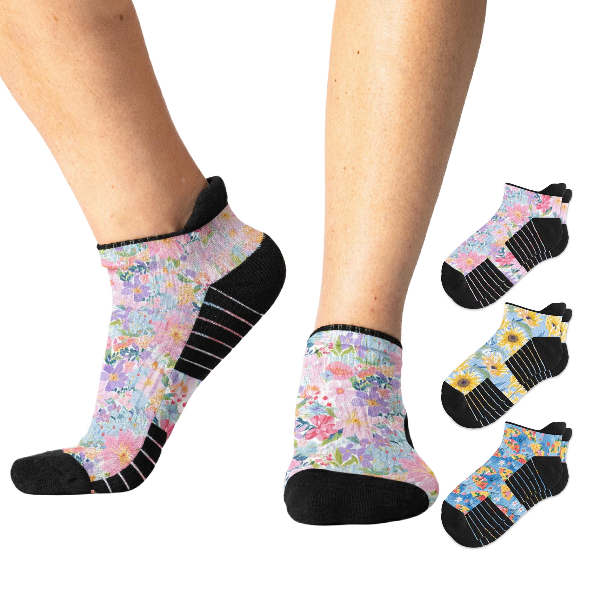 Viasox Ankle Compression Socks for Women & Men 3 Pack, 14 mmHg Support Improves Circulation, Extra Cushioned