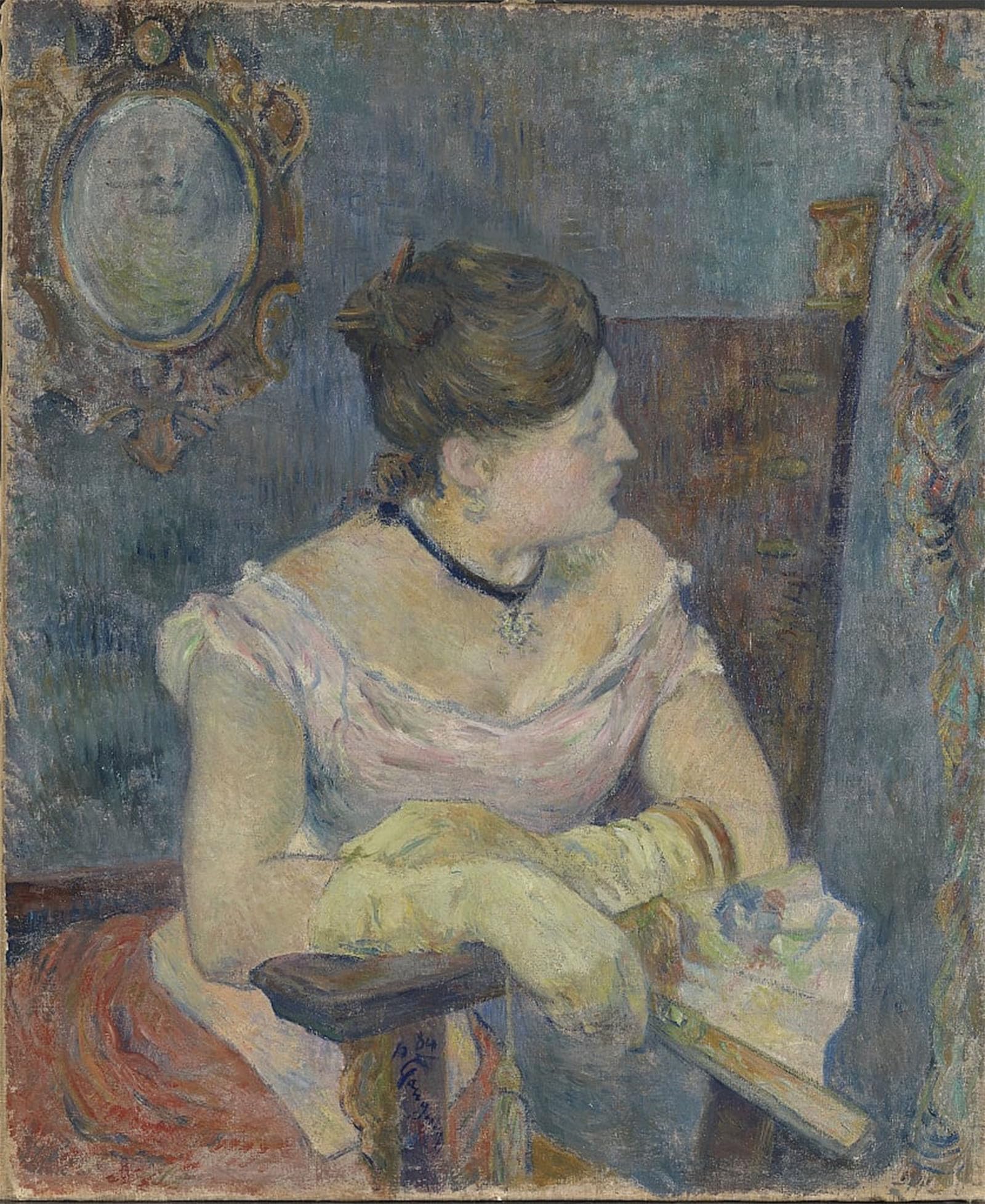Artxlxxbn No Frame Famous Prints Artwork Pictures Poster Painting Art Madame Mette Gauguin In Evening Dress By Paul Gauguin Artwork Landscape Pictures For Home Decor 60X90cm