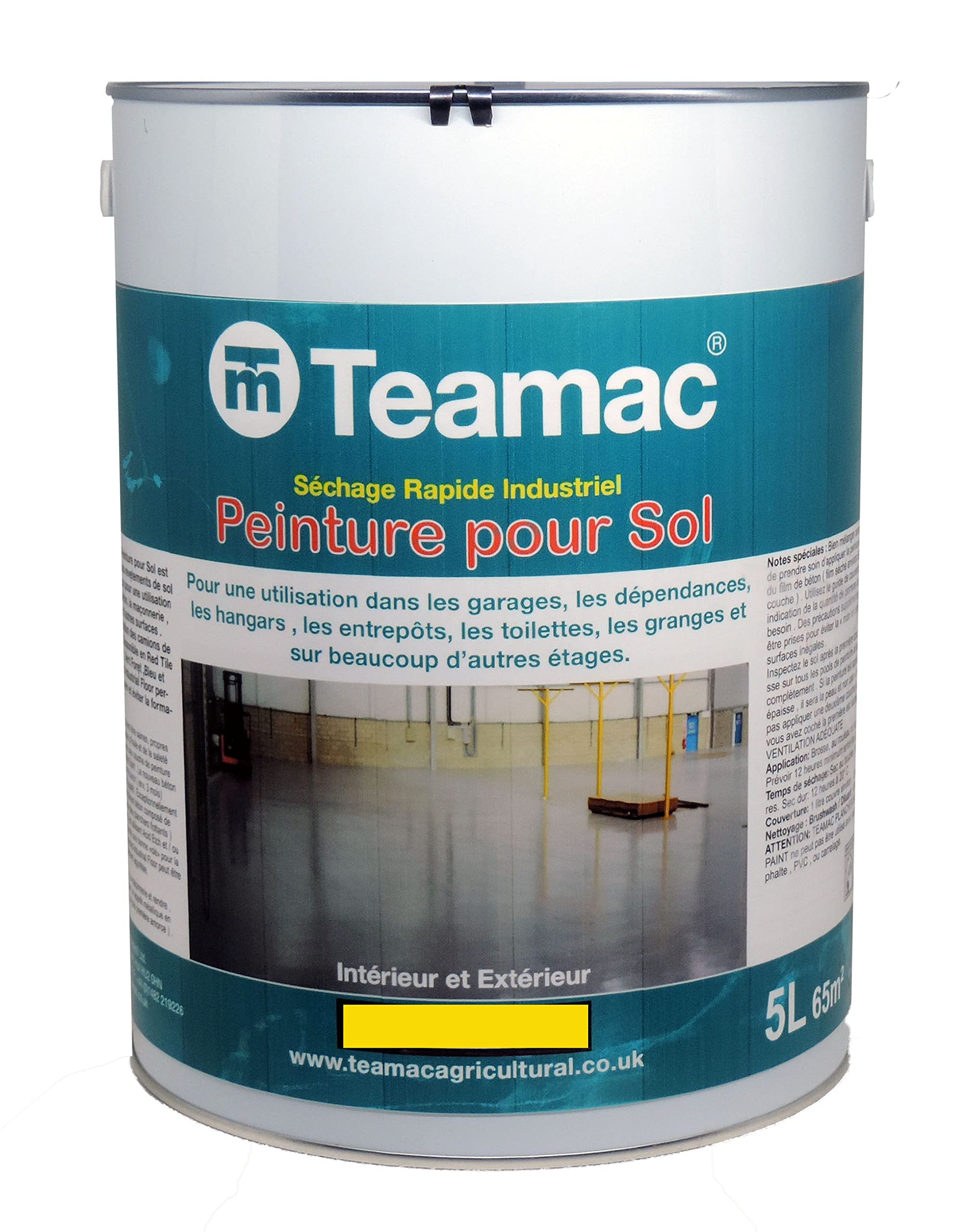 Teamac Yellow Industrial Floor Paint - 5 Litre
