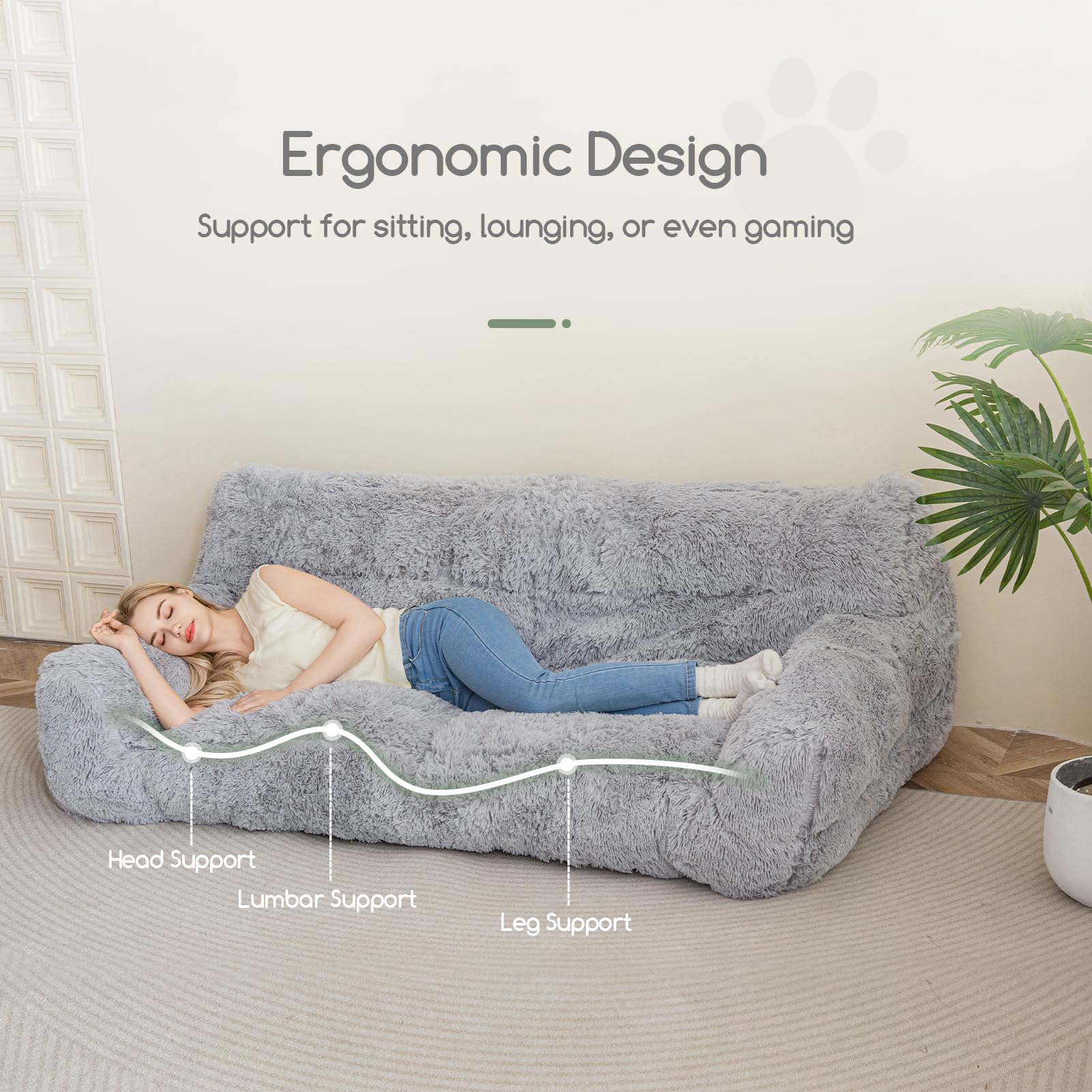 HIGOGOGO Menschliches Hundesofa XXL – Orthopädisch Mit Memory-Schaum Für Mensch & Haustier