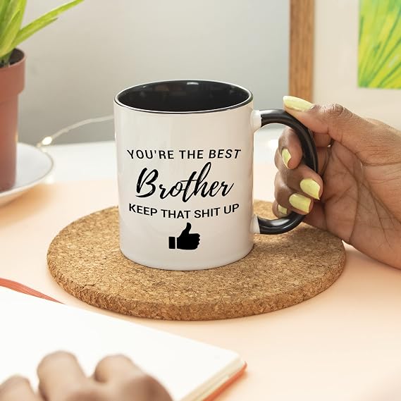 YouNique Designs Funny Brother Mug Best Brother Gift Worlds Okayest Brother