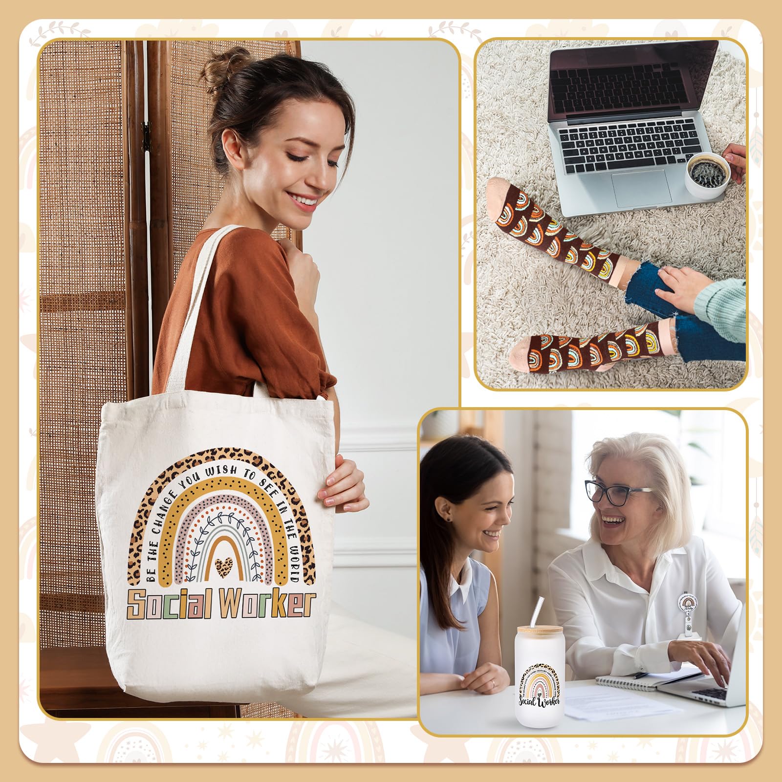 Kosmetiktasche „She Believed She Could So She Did“ – Geschenk Für Sozialarbeiter