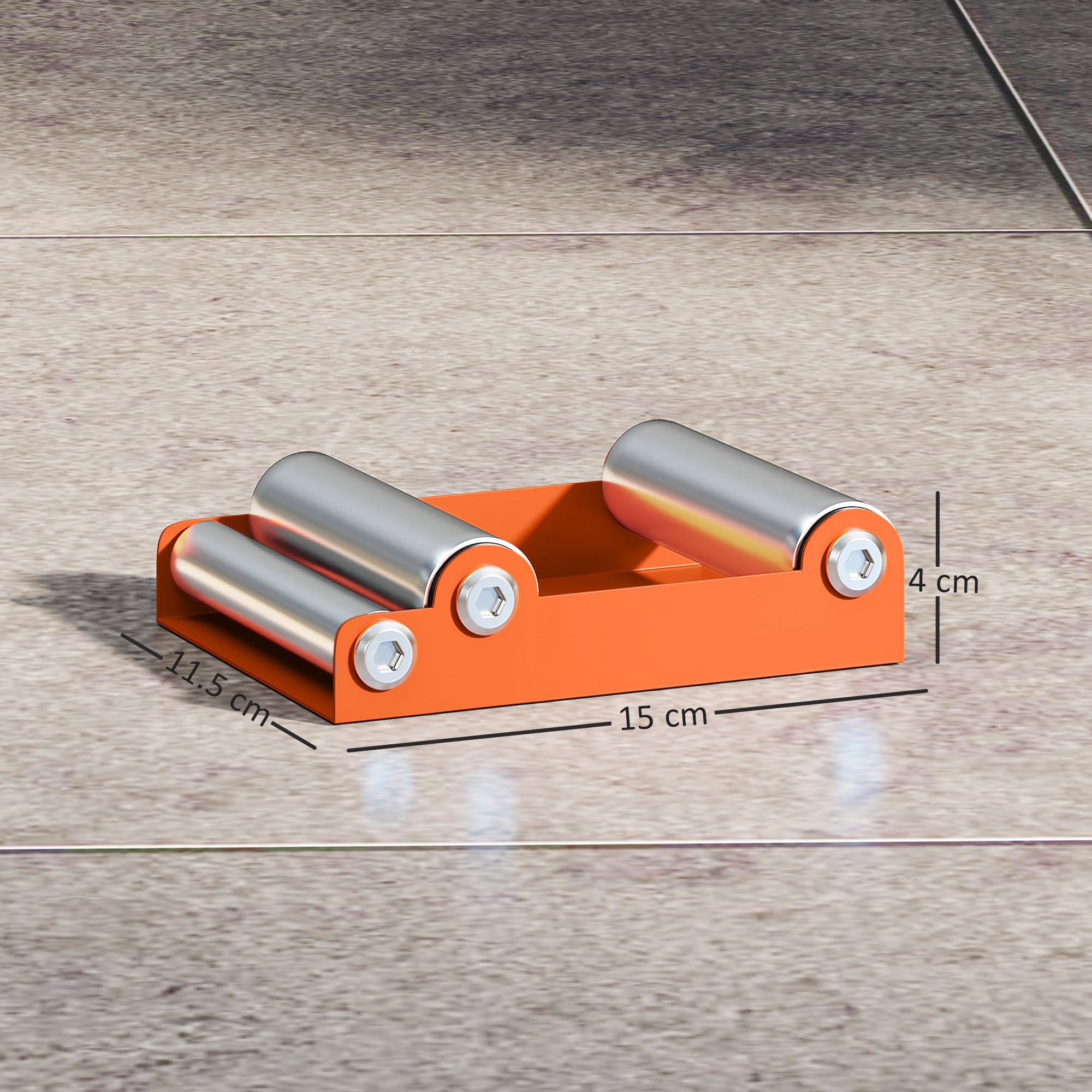 HOMCOM Cavalletto Alzamoto con Capacità di 220 kg, Supporto per Moto con Sostegno Antiscivolo e 3 Rulli, Rullo per Pulizia Ruote Moto in Acciaio e Alluminio per Garage e Officina, Arancione