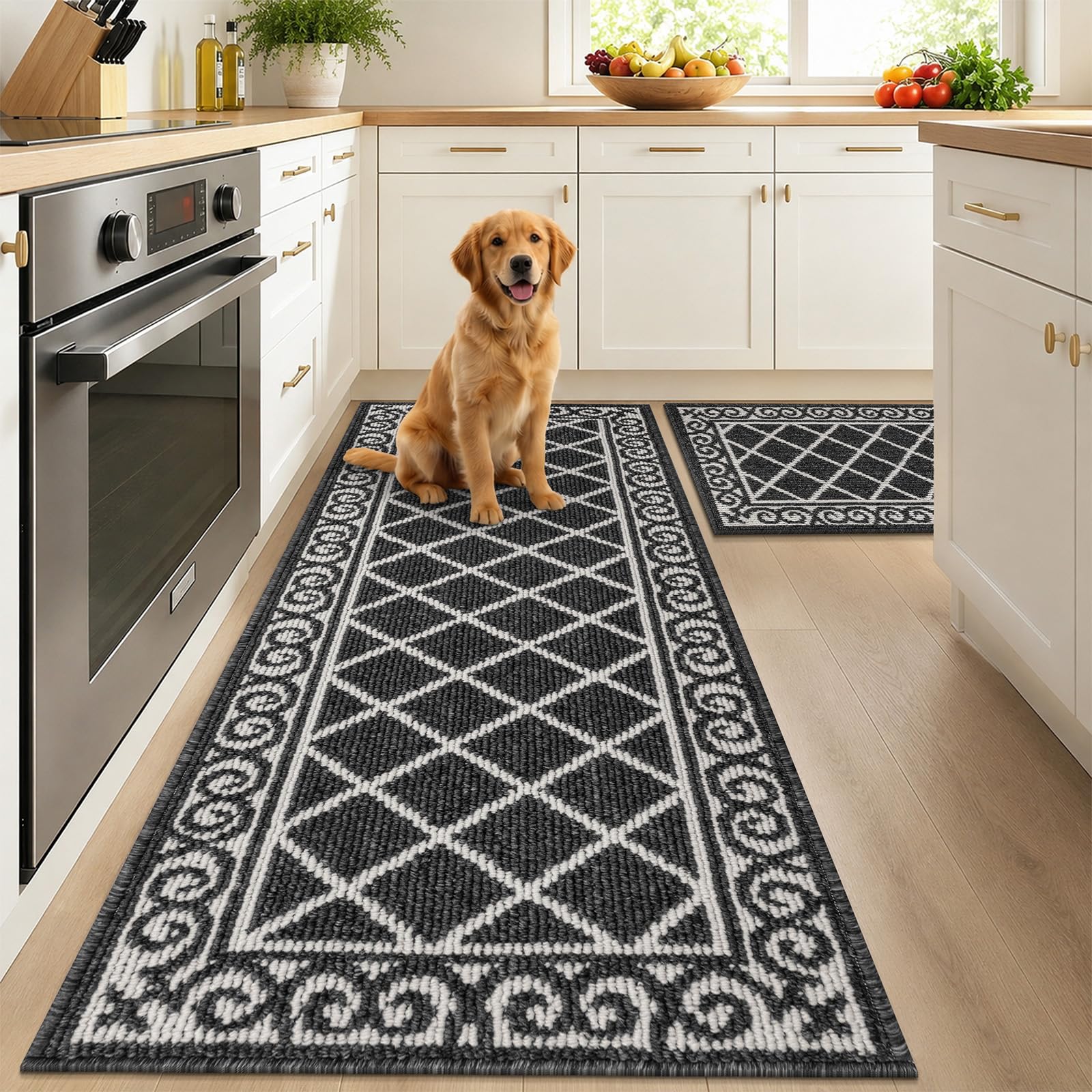 Amazon.com: HEBE Kitchen Rugs Set of 2, Non Slip Washable Kitchen