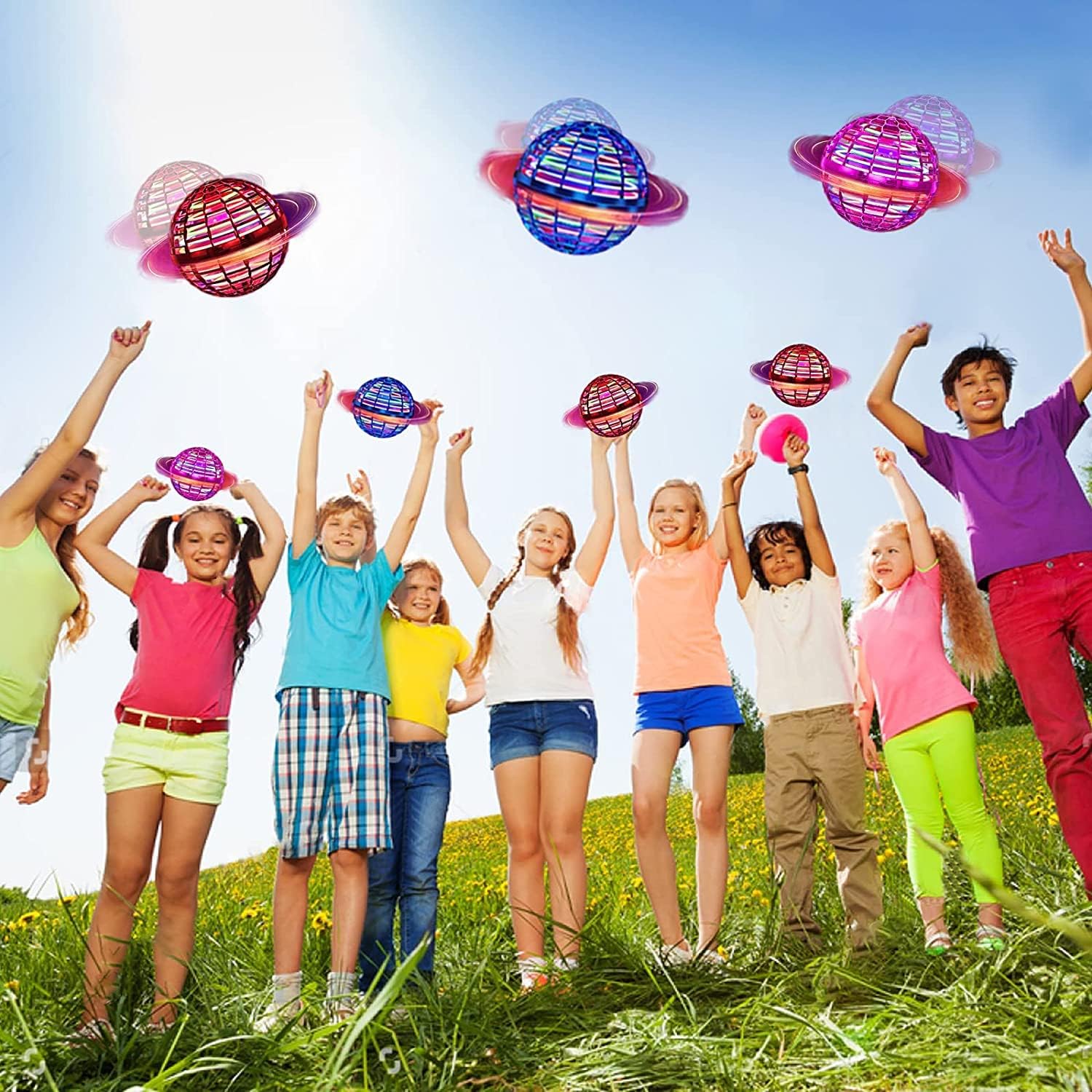 Flying Ball Toys Hover Boomerang Ball, Mini Drone Toy with Built-in RGB Dynamic Lights Spinner, 360° Rotating Globe Shape Magic Controller Outdoor Indoor Gift for Boys Girls Adults(Blue) 8 81rwsIXUW4L. AC SL1500