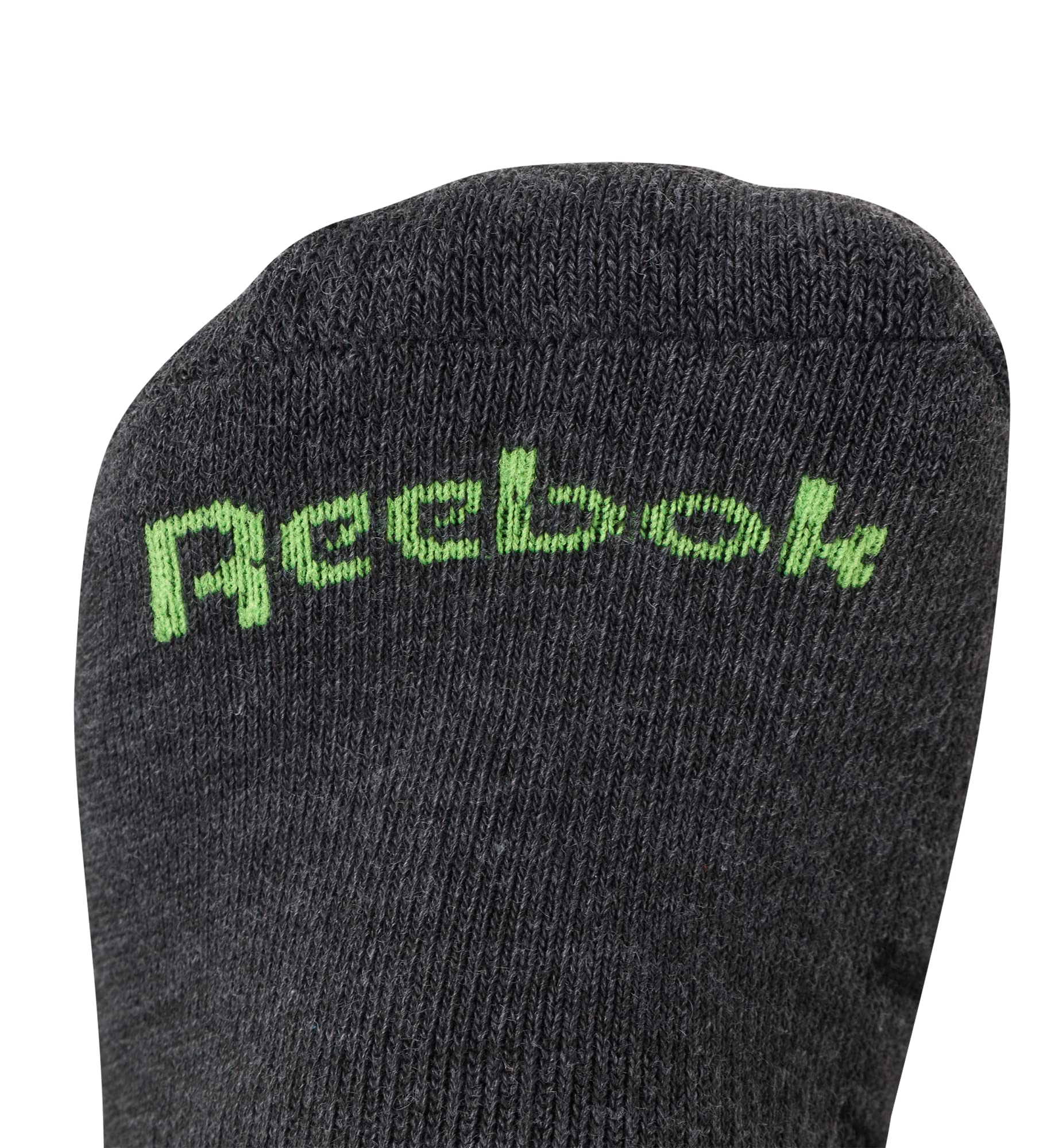 Reebok Boy's Cushioned Comfort Quarter Basic Socks With Reinforced Heel And Toe (12 Pack), Size Large, Grey Logo