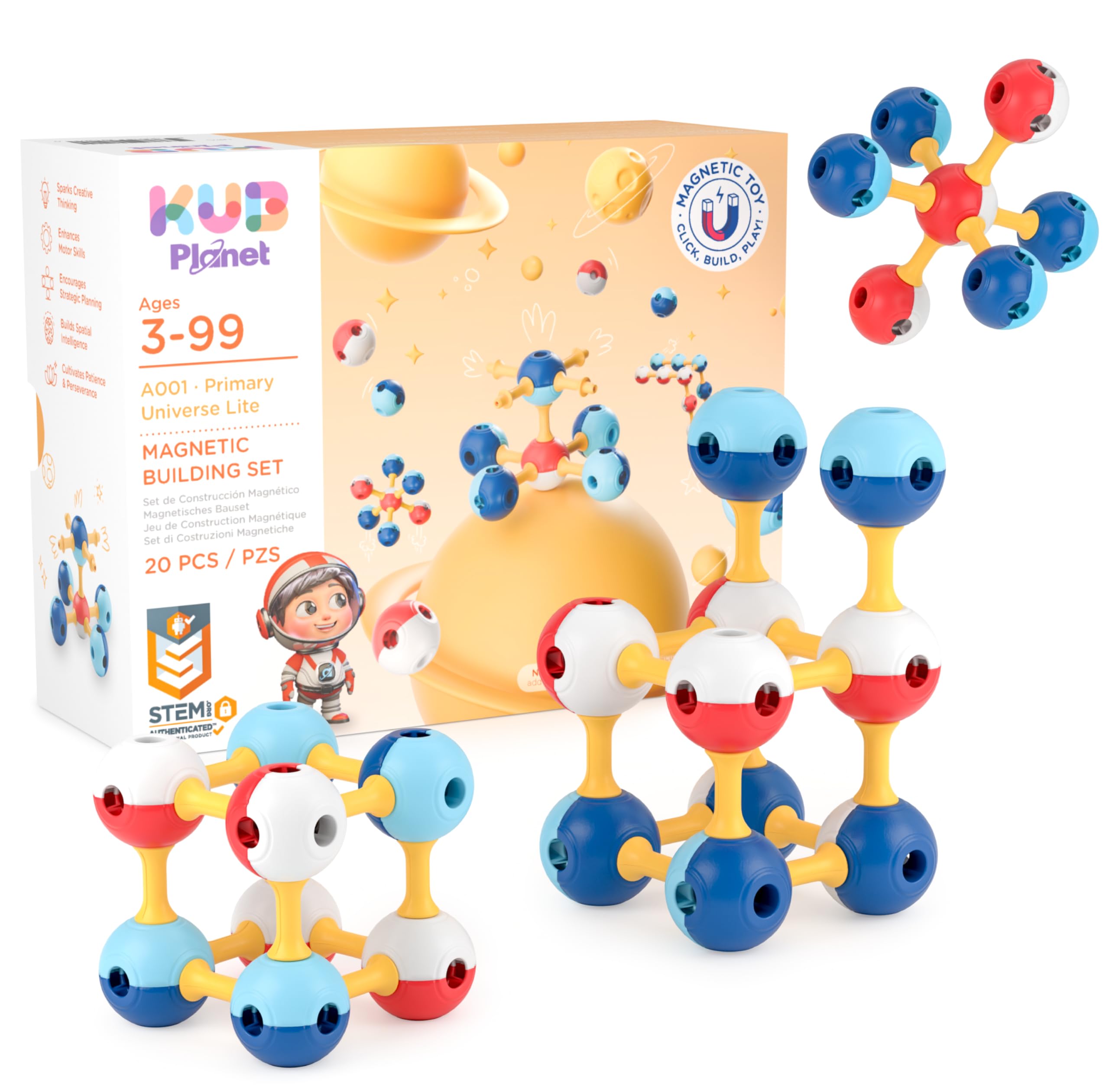 Amazon.com: KUB Planet - Magnetic Building Set for Kids, STEM