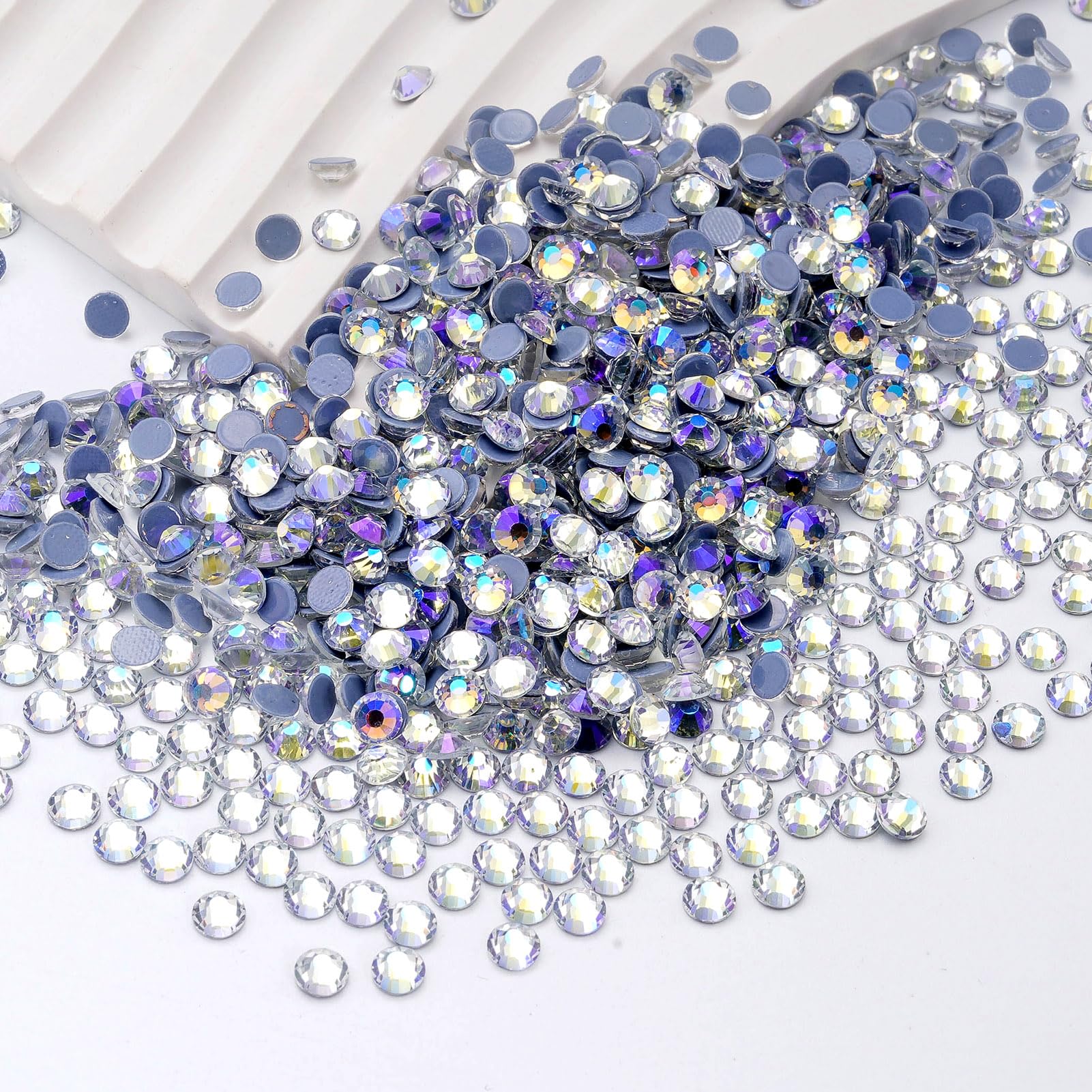 Hotfix Rhinestones Bulk, 14400PCS Moonlight Hot Fix Rhinestones for Clothes DIY Decoration Crafts, Moonlight, SS20, 4.6-4.8mm