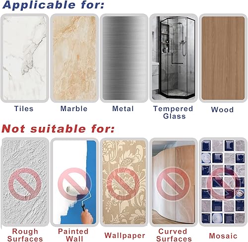 Miniatura 7 de Paquete de 10 calcomanías adhesivas de repuesto para estante de esquina, cesta de baño, estante de ducha, colgante