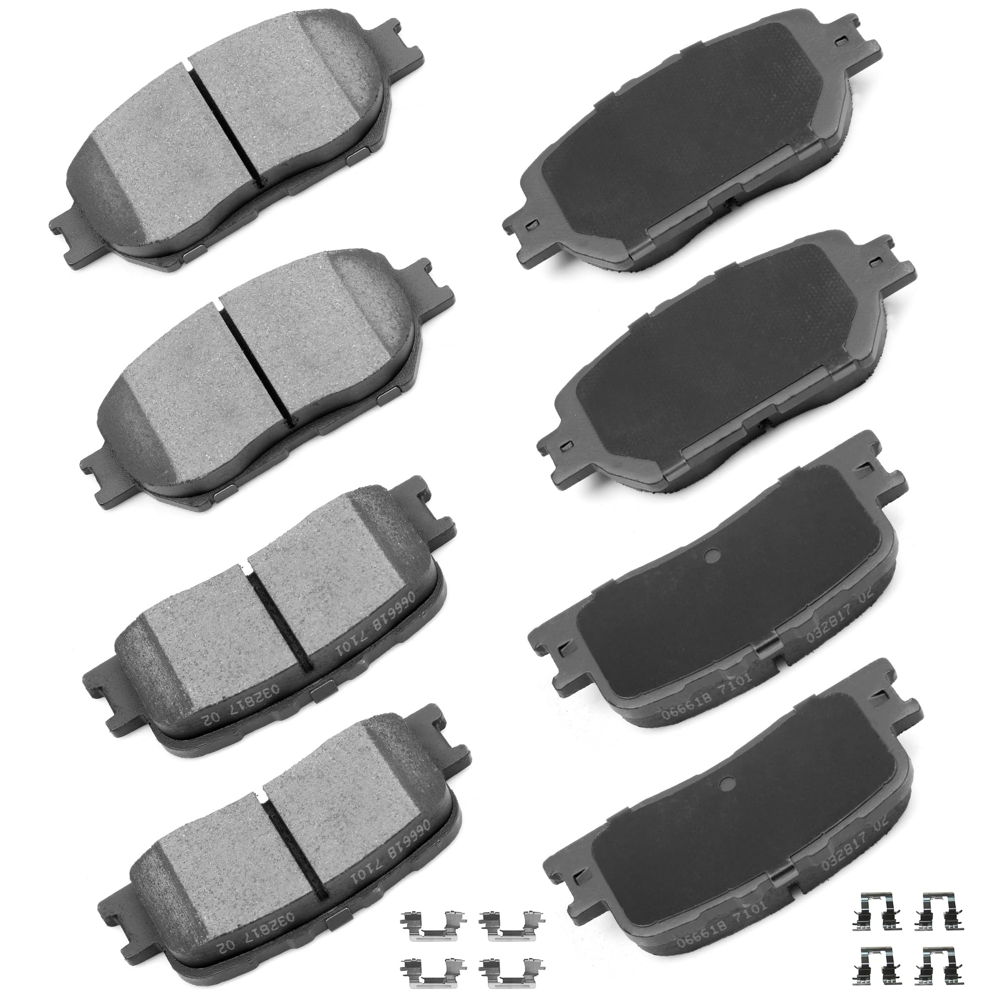 cciyu D908 D885 Brake Pads w/Hardware Front Rear Disc Brake Pad Set