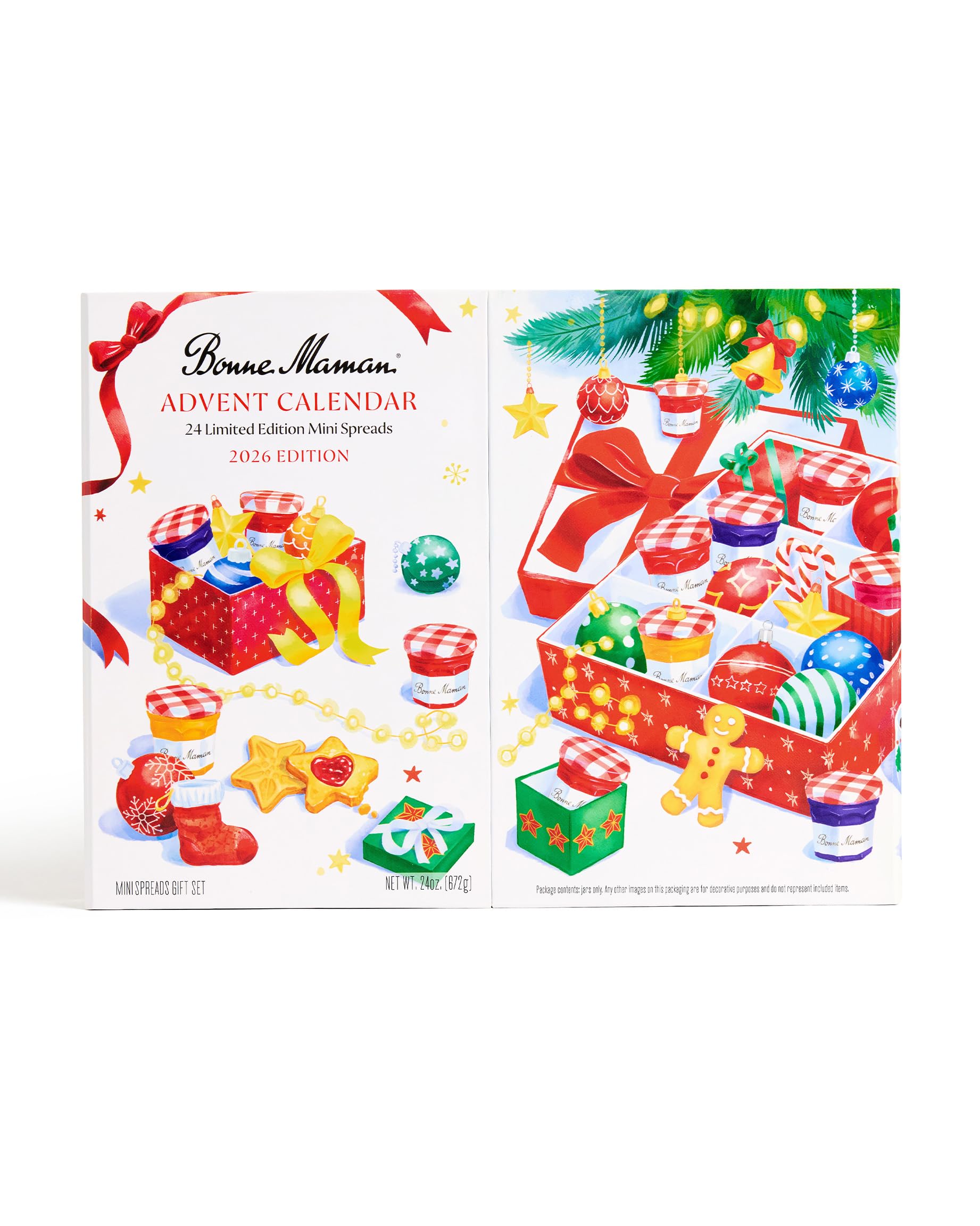 Bonne Maman 2026 Limited Edition Advent Calendar, 24 Mini Spreads | 24 limited-edition holiday flavors in collectible mini glass jars, Bonne Maman's most-anticipated food gift of the season.