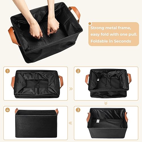 Miniatura 7 de GRANNY SAYS Cestas de almacenamiento para estantes, organizadores de armario, contenedores de almacenamiento de ropa con marco de metal, cestas