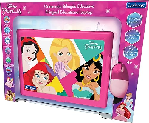 Miniatura 3 de Lexibook Disney Princess - Portátil educativo y bilingüe en españolinglés - Juguete para niñas con 124 actividades para aprender, jugar juegos y