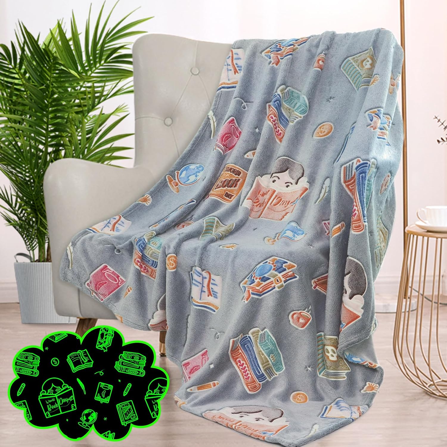 DESKSA Toddler Blanket Boy Book Reading Blanket Kids Throw