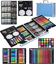 SOBEAU 144-teilig Malset, Malkoffer Kunstset für Kinder, Zeichenstifte Professionell Set mit Buntstifte, Wasserfarben, Ölpastellfarbe, Farben und Kohlebleistiften, Geschenk für Kinder und Erwachsene