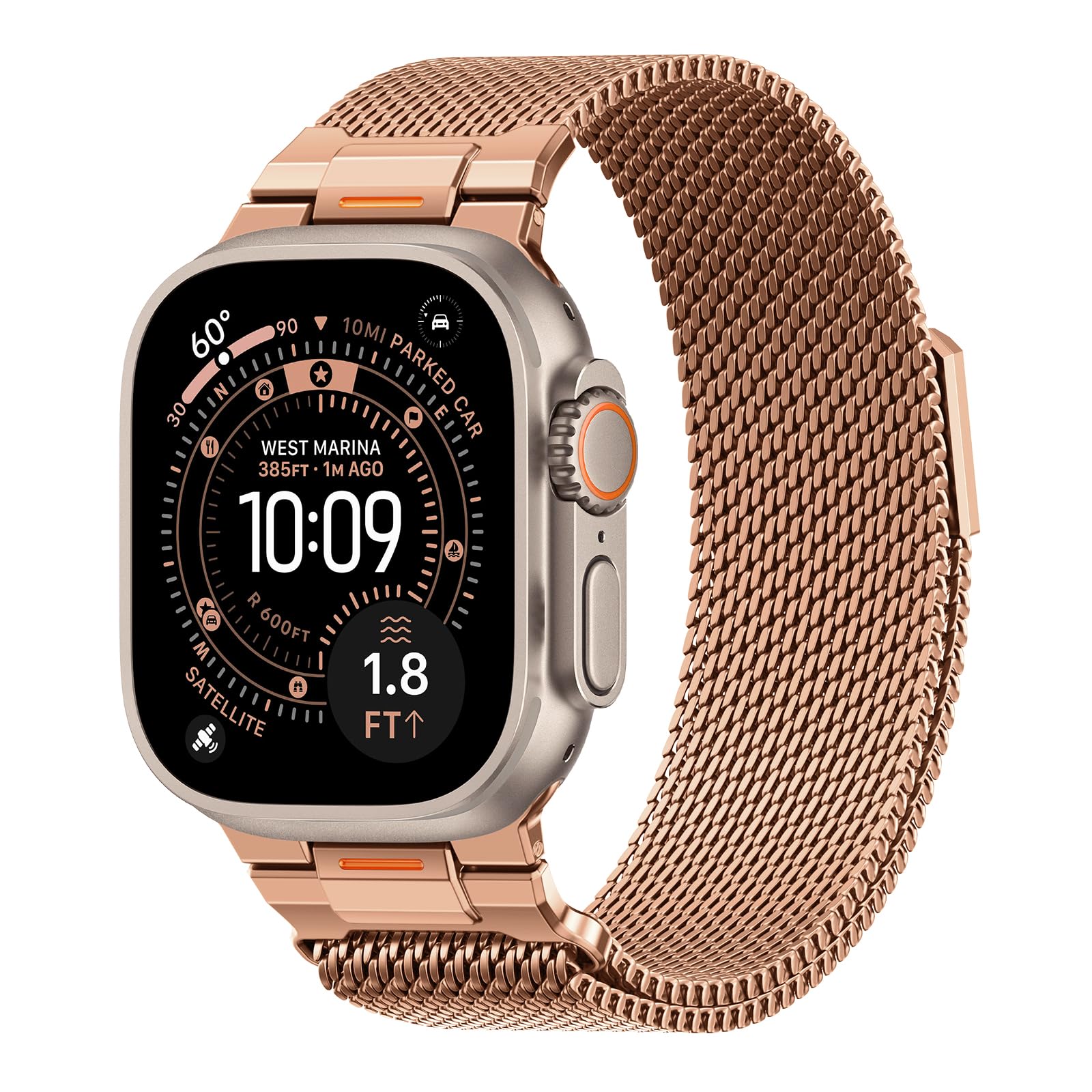 BXUXOHS Milanese Loop for Apple Watch Bands for Men 42mm 41mm 40mm 38mm,Tactical Mecha Strap Military-Grade Design,Magnetic Mesh Metal Wristband for iWatch Series 11/10/9/8/7/6/5/4/3 SE/3/2