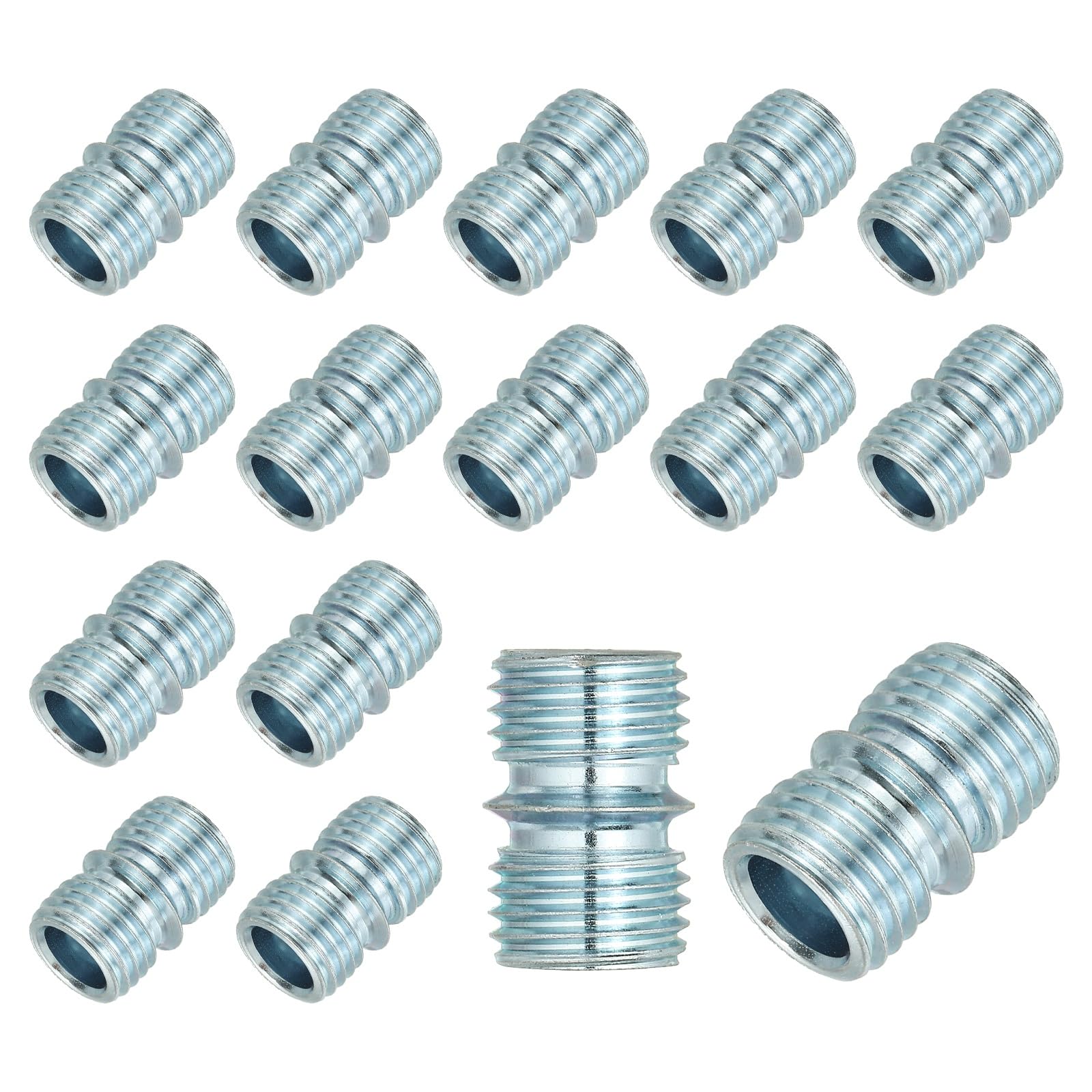 sourcing map 16 Pcs Fine Thread Connectors 5/8 Inch 16 mm Metal Rack Connector Wire Rack Shelve Unit Holder Connection Nuts Wire Shelving Poles Shelving Accessories