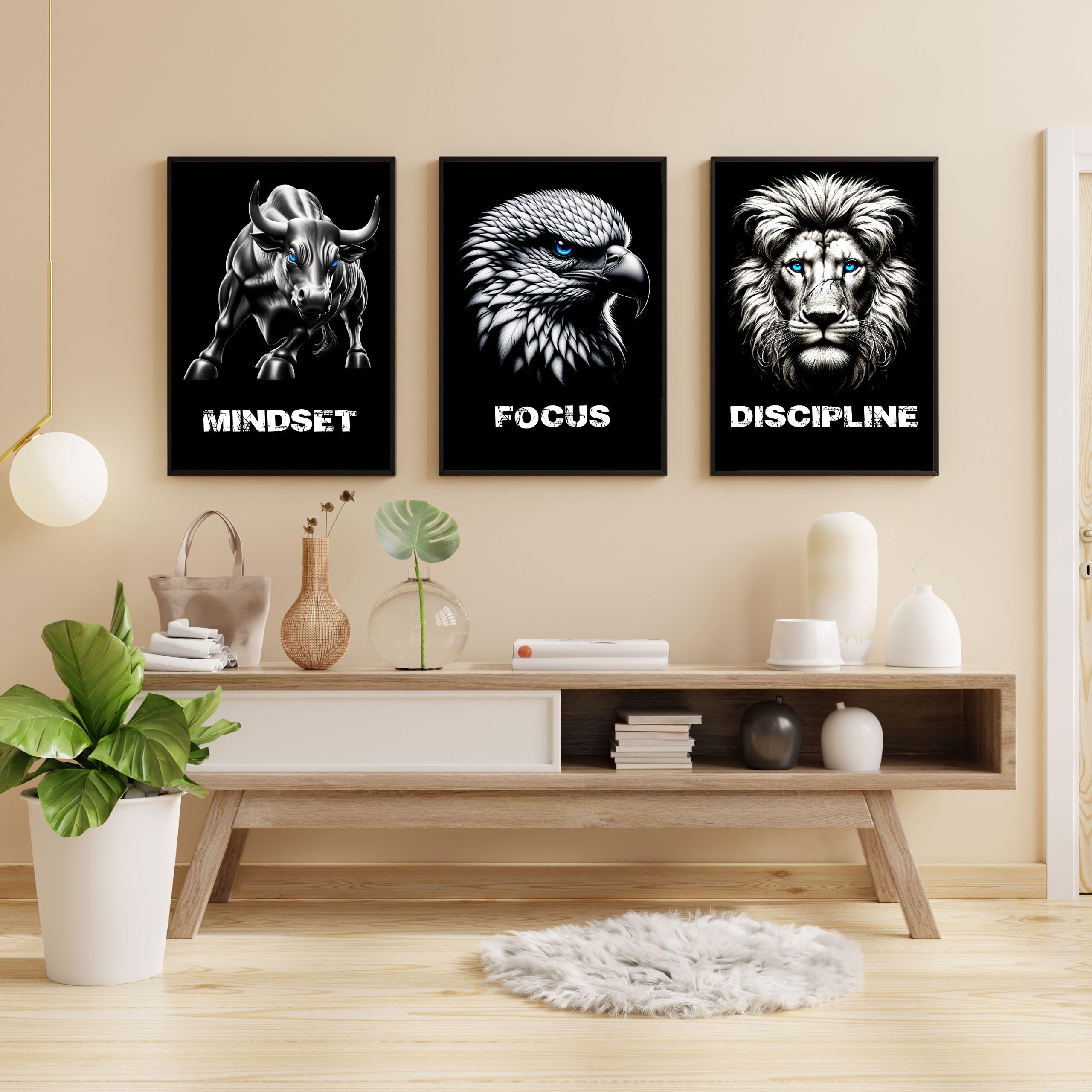 CLEAN SPORTS® Poster Motivazionale 'Mindset Is Everything' – Leone Cucciolo E Riflesso – DIN A1 (59,4x84,1 Cm) – Stampa Opaca - 3