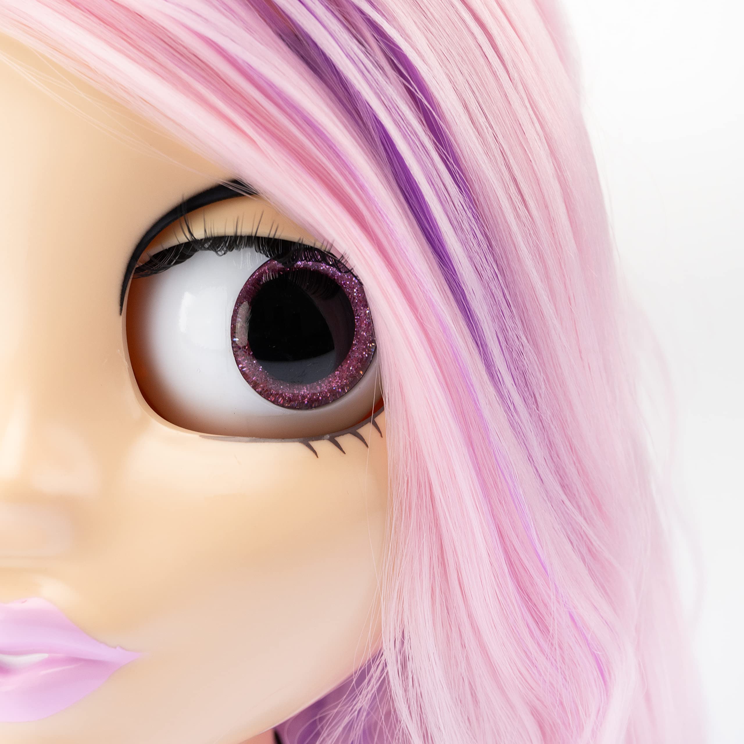 Nice Group - Influencer Make Up Doll, Testa da Truccare e Pettinare con Occhi cambia Colore per Bambine