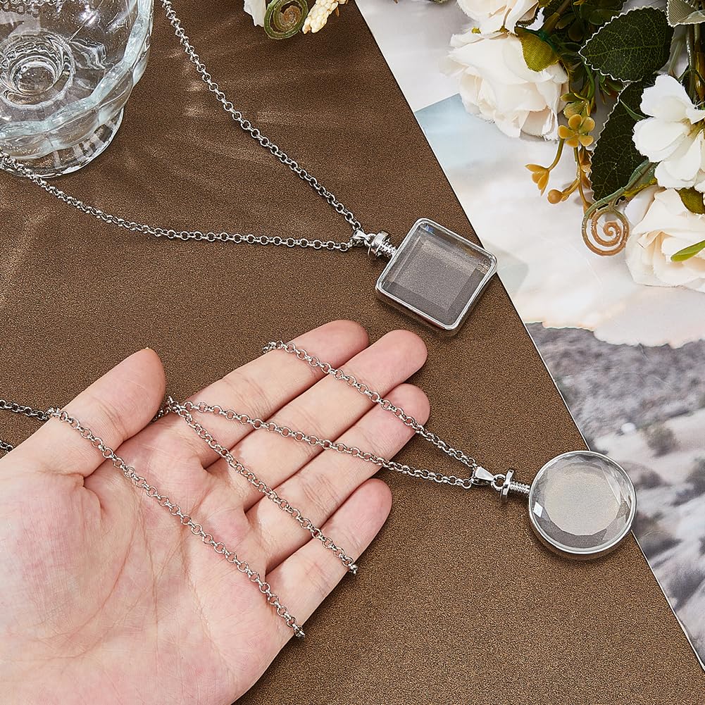 SUPERFINDINGS 2 Pezzi 2 Stili Medaglione Porta Foto Con Ciondolo Medaglione Apribile Con Collana Ricordo Fai Da Te Ciondolo Quadrato Con Medaglioni Con Vetrina Foto Medaglioni Charm