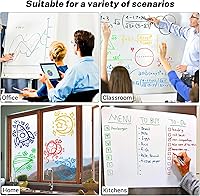 Vista 6 de Glass Board Markers Erasable, Neon Dry Erase Markers for Whiteboard, Glass Board, Calendar, Chalkboard, Large Volume, 8 Pack Bullet Tip Whiteboard