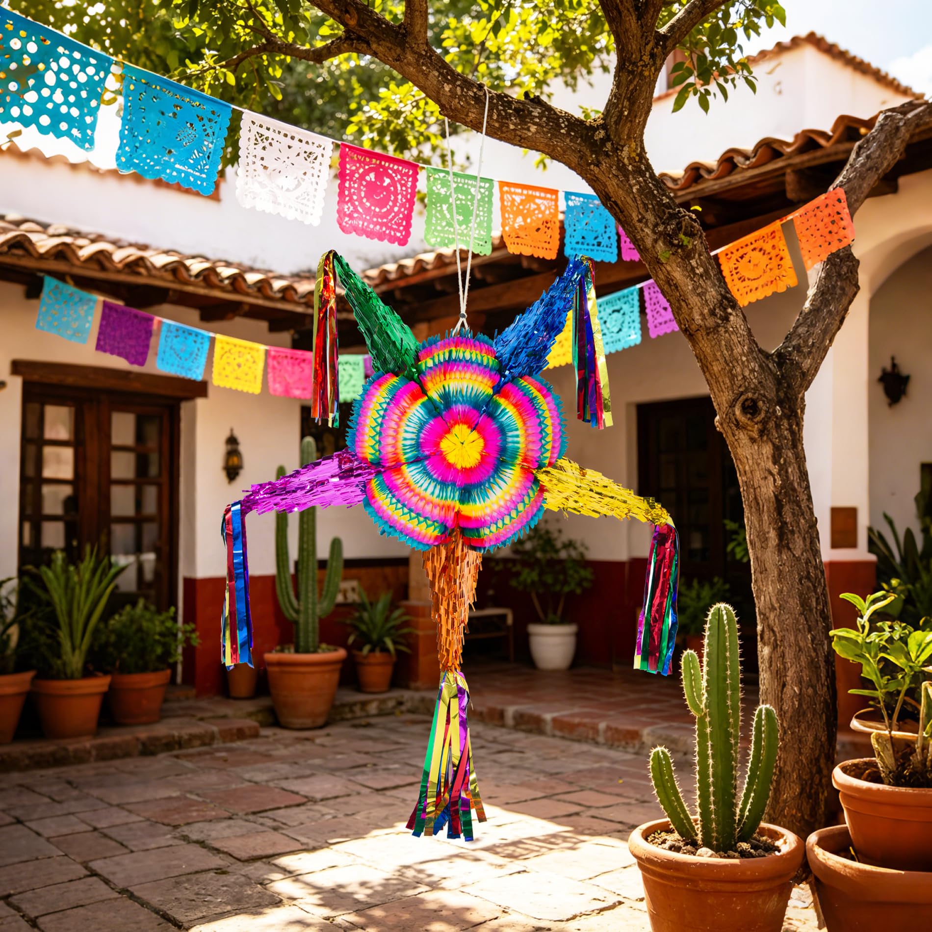PCFING Grande piñata étoile mexicaine arc-en-ciel 81,3 cm pour décorations