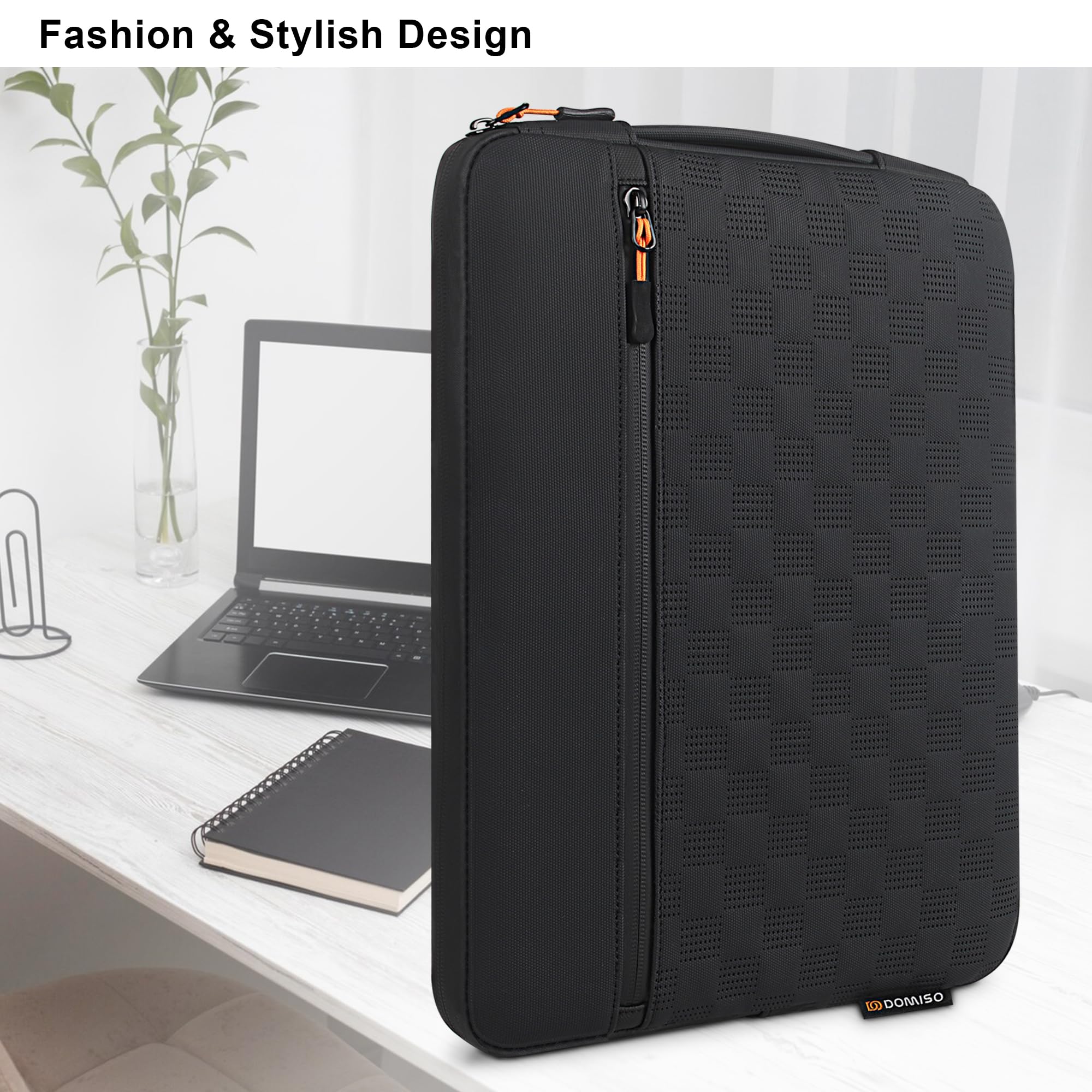 DOMISO Borsa per computer portatile 14,4 – 14,4 pollici, borsa a tracolla, borsa per computer portatile per donne e uomini