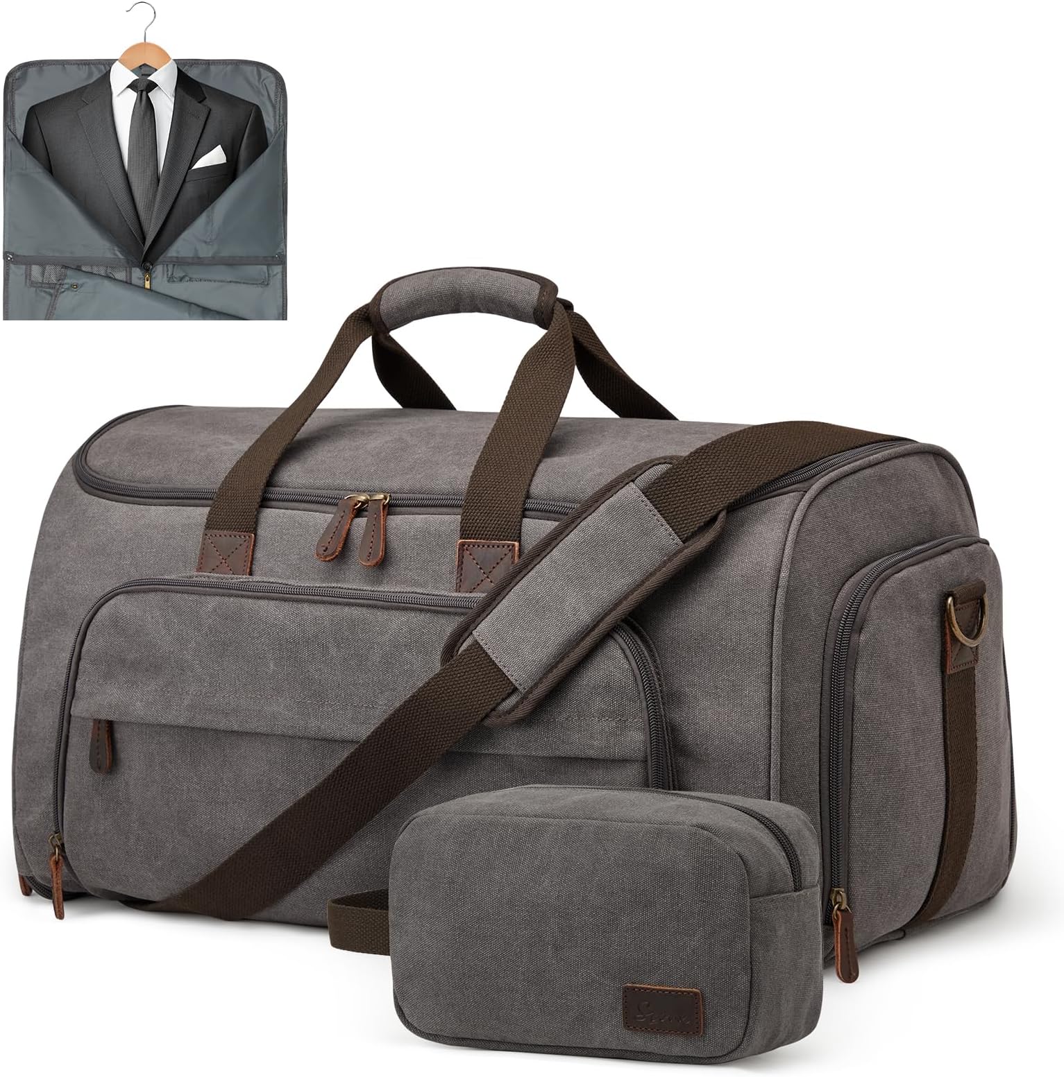 Carry On Garment Bag for Travel Convertible Garment Duffle Bag Suit Bags for Men Women 2 in 1 Hanging Suitcase Business