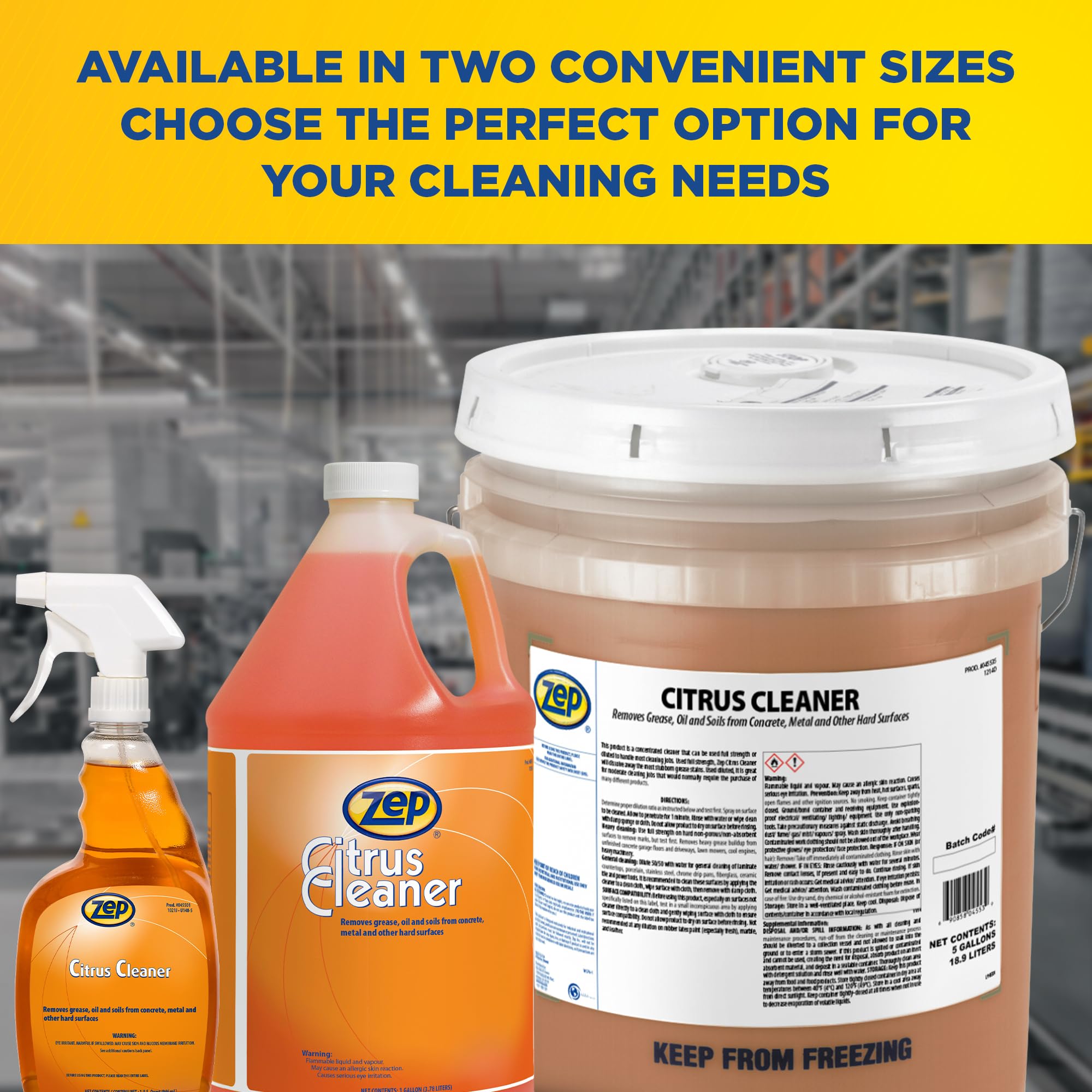 Amazon.com: Zep Citrus Cleaner and Degreaser - 5 Gallon (1 Unit