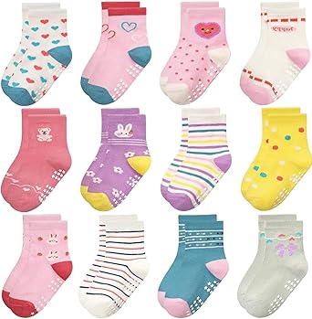 YALION Antirutschsocken Kinder - 9 Paar Krabbelsocken Für Babys & Kleinkinder